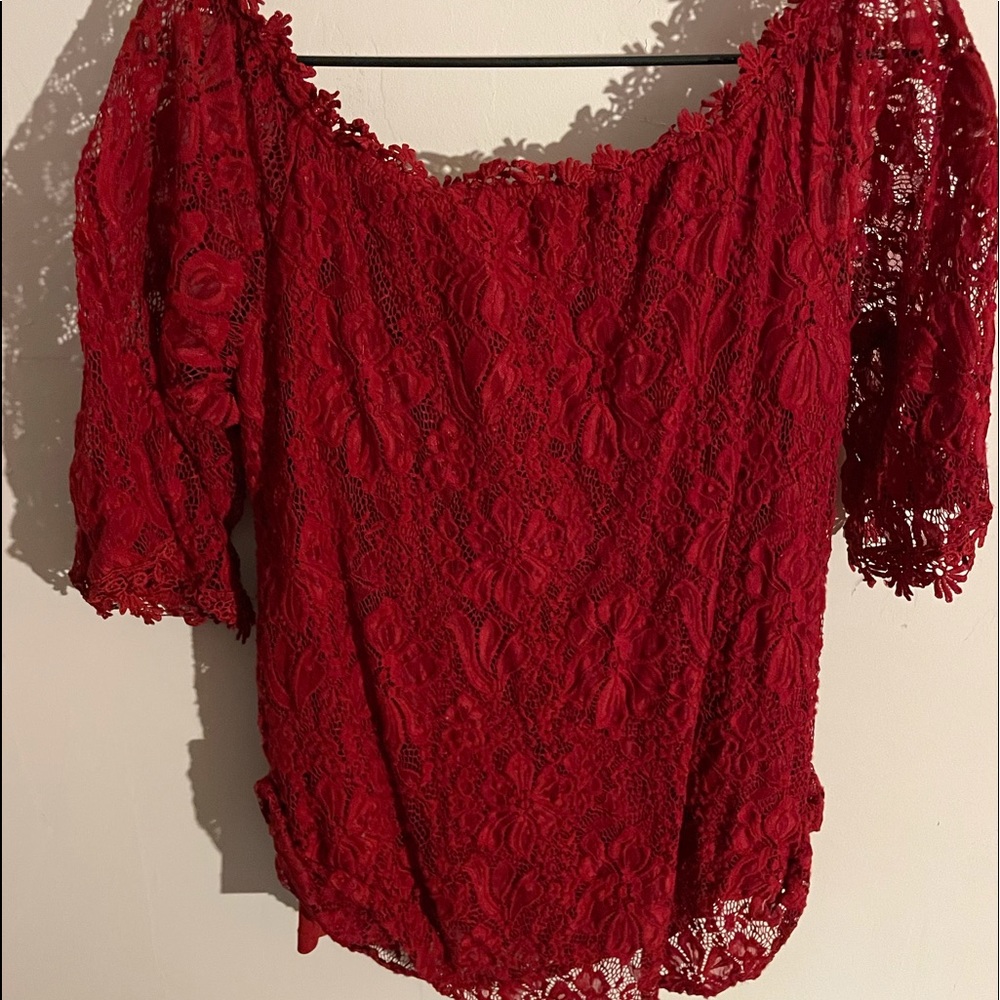 Red Lace Top